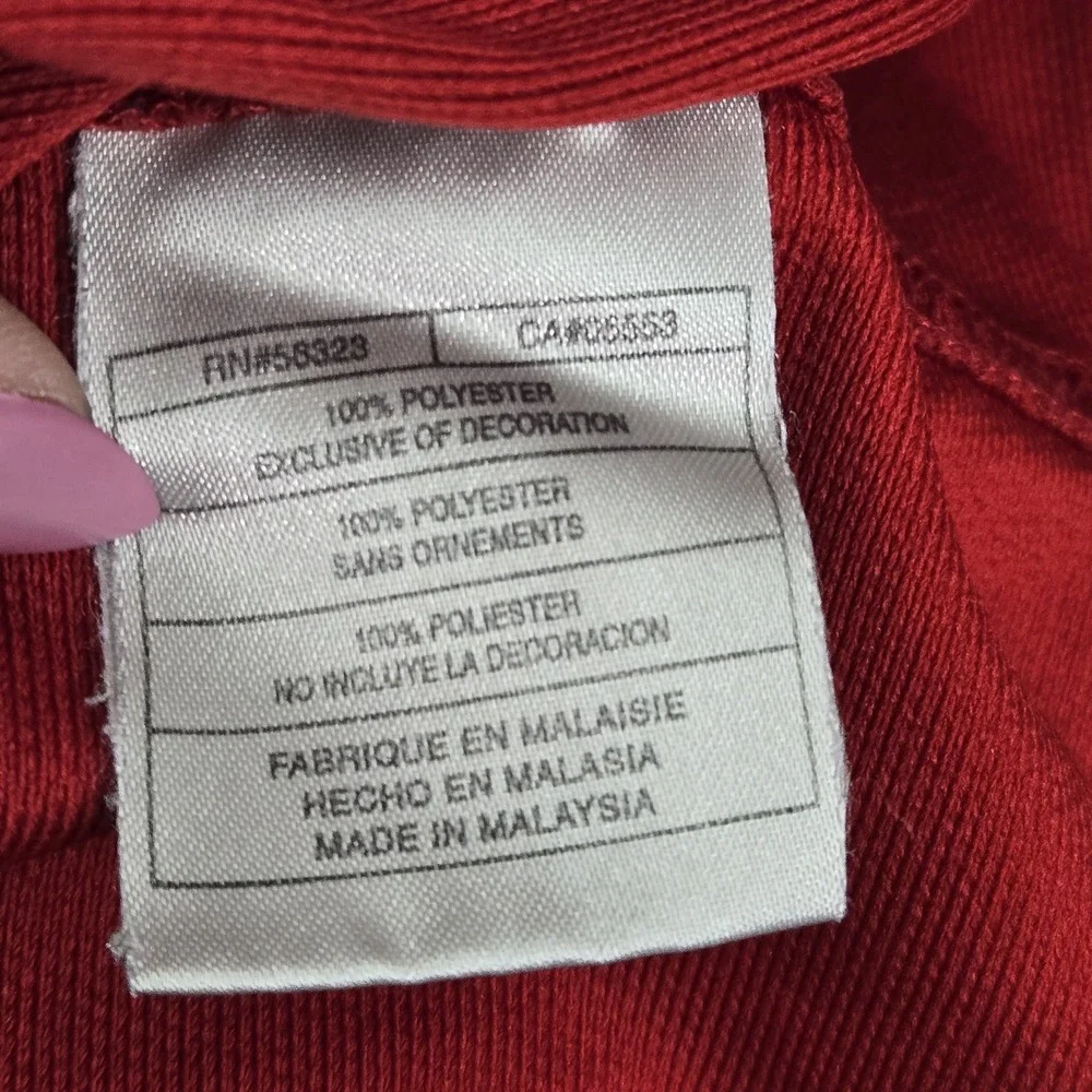 VINTAGE Nike Men Shirt L Red Logo Mini Swoosh Embroidered Activewear  Y2K READ